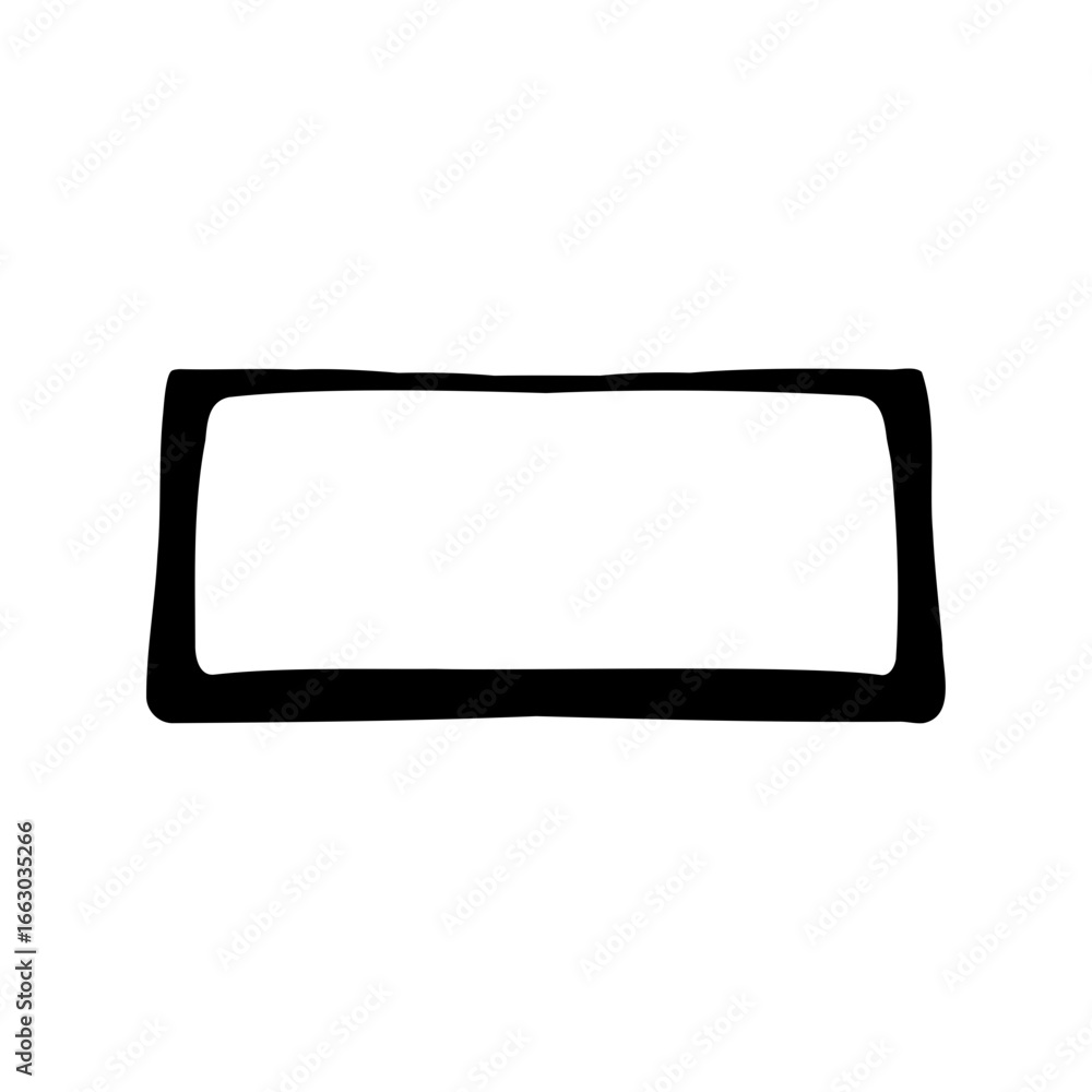 Poster rectangular frame shape with rounded corners, outlined in bold black style