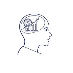Business Intelligence and Data Analytics Inside Human Mind Vector Illustration 