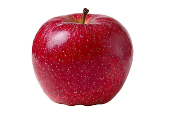 Fresh red apple isolated on a detailed texture with water droplets isolated on transparent background