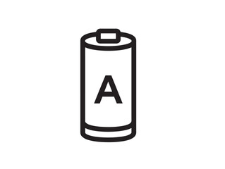 Minimal Line Art Depiction of Rechargeable AA Battery Stock Icon