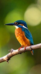 Obraz premium Vibrant Kingfisher Perched on Branch