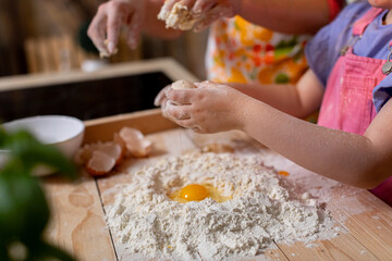 Baking Together Whisking Up Memorable Family Fun with Fresh Eggs and Flour in the Kitchen