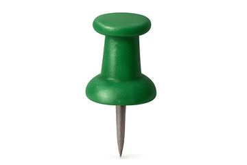 Green push pin with metallic tip, isolated on transparent background, detailed texture, perfect lighting, stock photo PNG aesthetic, crisp edge