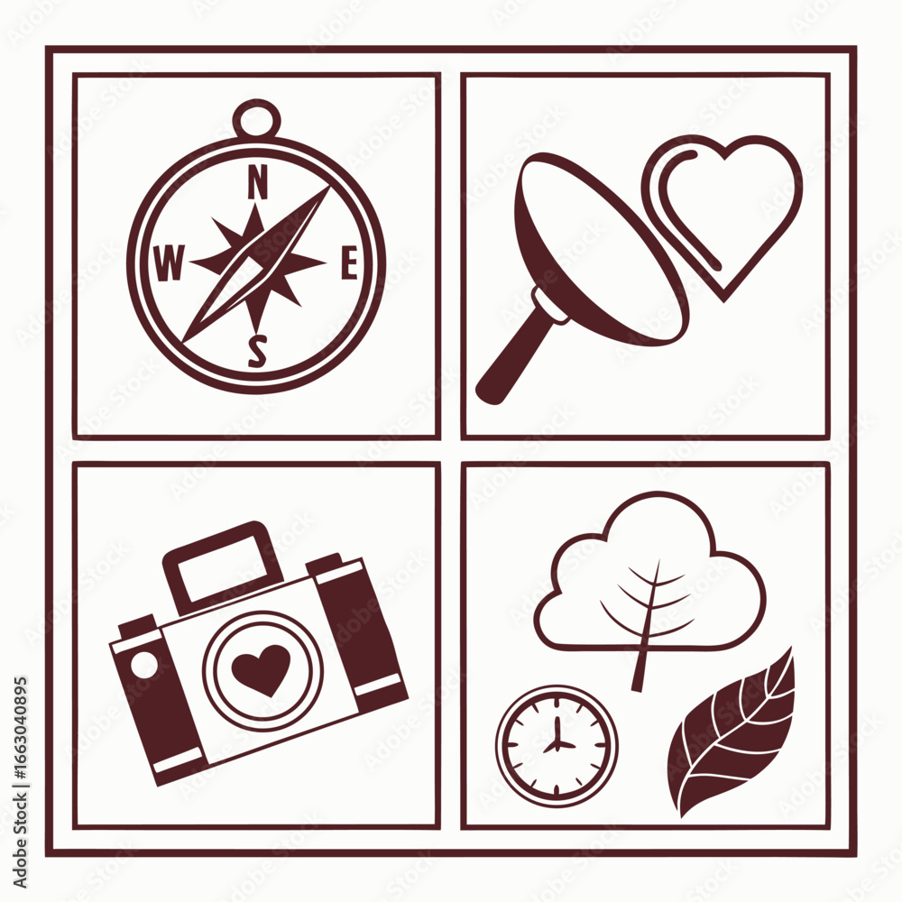 Poster a versatile collection of eight distinct icons meticulously crafted for diverse digital and print ap