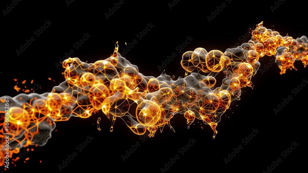 Poster exploring vibrant abstract art with glowing flames and intricate patterns in a dark backdrop