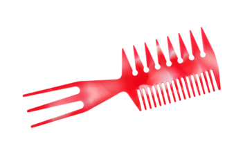 Red comb isolated on white background,Not AI generated content.