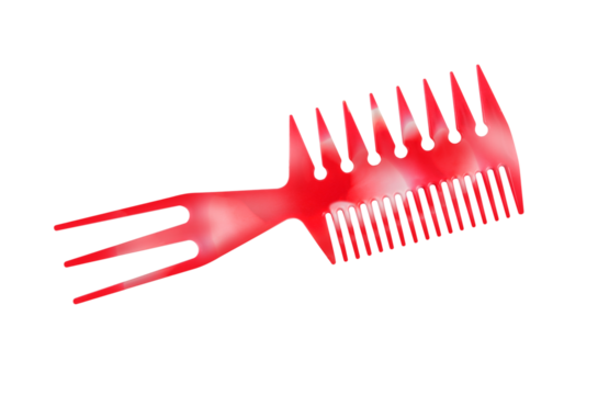 Red comb isolated on white background,Not AI generated content.