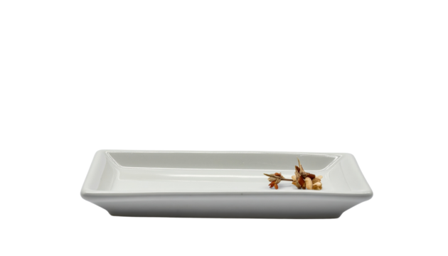  Minimalist rectangular tray on a clean surface, ideal for organizing small items isolated on transparent background