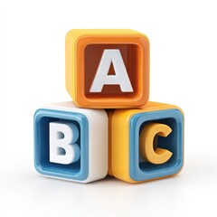 Colorful Alphabet Blocks Stacked High ABCs Early Childhood Education Learning Toys