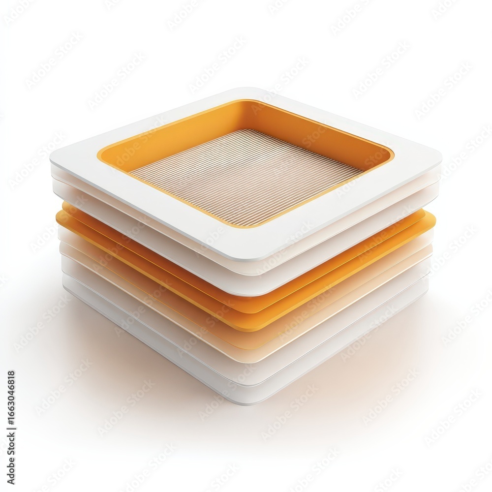 Poster abstract layered square design with orange and white elements ideal for modern backgrounds and graph
