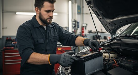 Auto Mechanic Battery Replacement