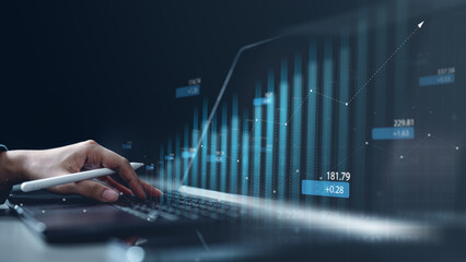 Business analysis. Corporate strategy analytics. Data analyzing dashboard. Planning process...