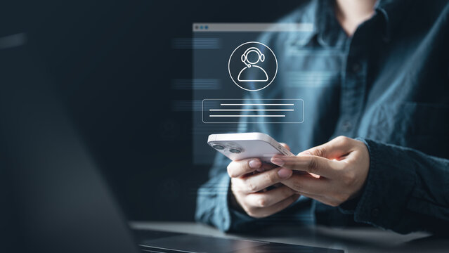 Live chat customer support. Online assistance support. Customer service concept. Help technology.