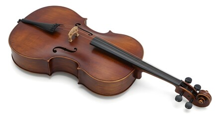 Fototapeta premium Small decorative harp with silver trim on white background