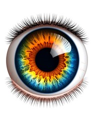 Detailed eye graphic, vivid colors