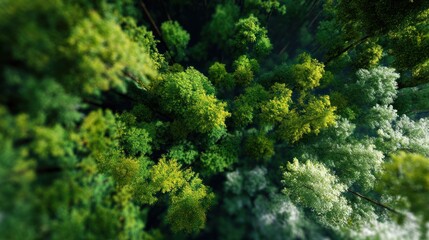 Naklejka premium Forest canopy aerial view