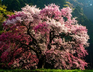 Cherry blossoms on a large tree