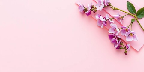 Fototapeta premium Soft pastel pink and violet paper sheets layered for a delicate background, vibrant, pink