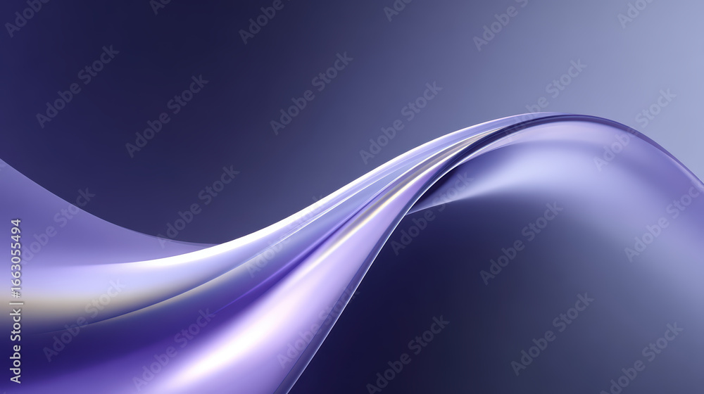 Poster elegant abstract background with flowing purple and silver waves, modern design with smooth gradient
