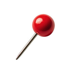 Red pushpin isolated on transparent background