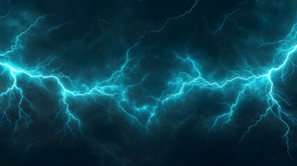 Dark sky, turquoise lightning, power scene.