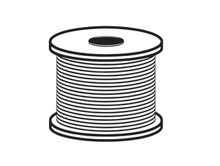 Stylish Cable Drum Icon Clean Technical Equipment Minimal Artwork