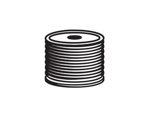 Modern Cable Drum Icon Sleek Electrical Supply Vector Illustration