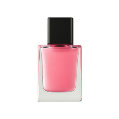 Pink nail polish bottle isolated on transparent background
