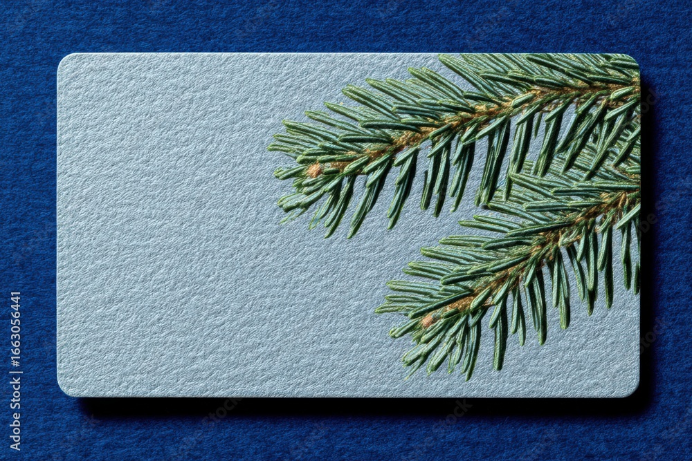 Poster textured backdrop with vibrant evergreen pine branches creating a harmonious blend of nature and art