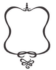 Elegant decorative circular frame with floral swirl elements isolated on white background. Unique vintage border for text, invitation, or certificate. Artistic ornamental round outline illustration.