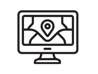 Smart Car GPS Navigation Icon Featuring Modern Linear Design