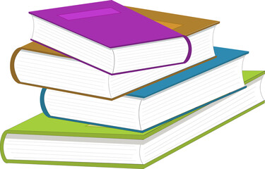 Ensemble de livres empilés sur fond blanc	