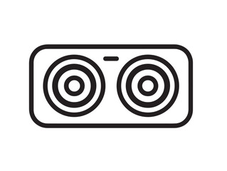 Car Subwoofer Icon Presented In Bold Stylish Line Vector