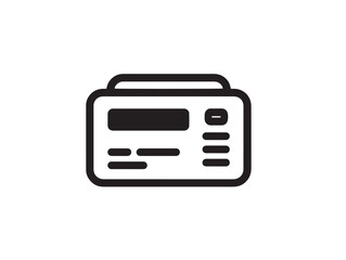 Creative Card Reader Icon With Attractive Smooth Line Artwork