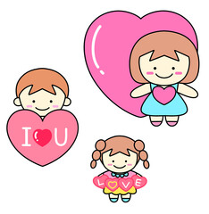 heart, love, gift, event, cute, confession, kid, children, student, character