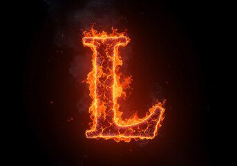 Fiery Letter L, a Graphic Design Image