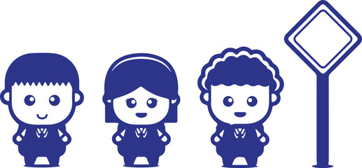 Boy and Girl Cartoon Characters Vector – Kids, Cute, Kawaii, Child Illustration, School, Friendship, Happy Faces, Minimal Design, Icon, Clipart, Doodle Art, Children, Comic, Character Design, Hand Dra