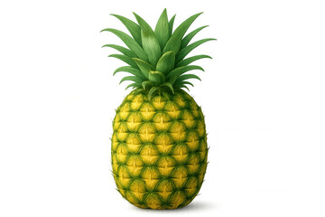 Fototapeta premium Photorealistic 3d rendering of a ripe pineapple standing upright on a transparent background, perfect for food and beverage projects