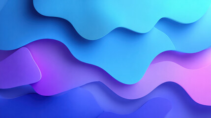 Abstract Wavy Layers Background in Blue, Purple and Pink with Soft Texture, Modern 3D Rendered Design for Wallpapers, Presentations, and Creative Projects
