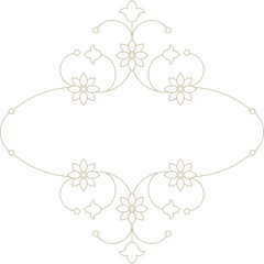 Monoline Indian Floral Decorative Frame