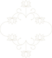 Obraz premium Monoline Indian Floral Decorative Frame