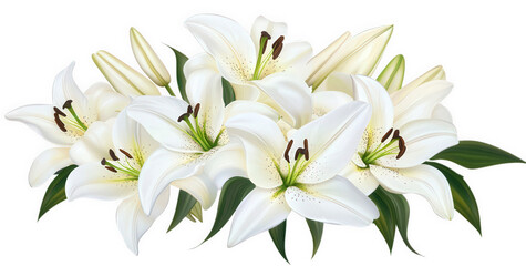 White lilies isolated on transparent background © iPNG