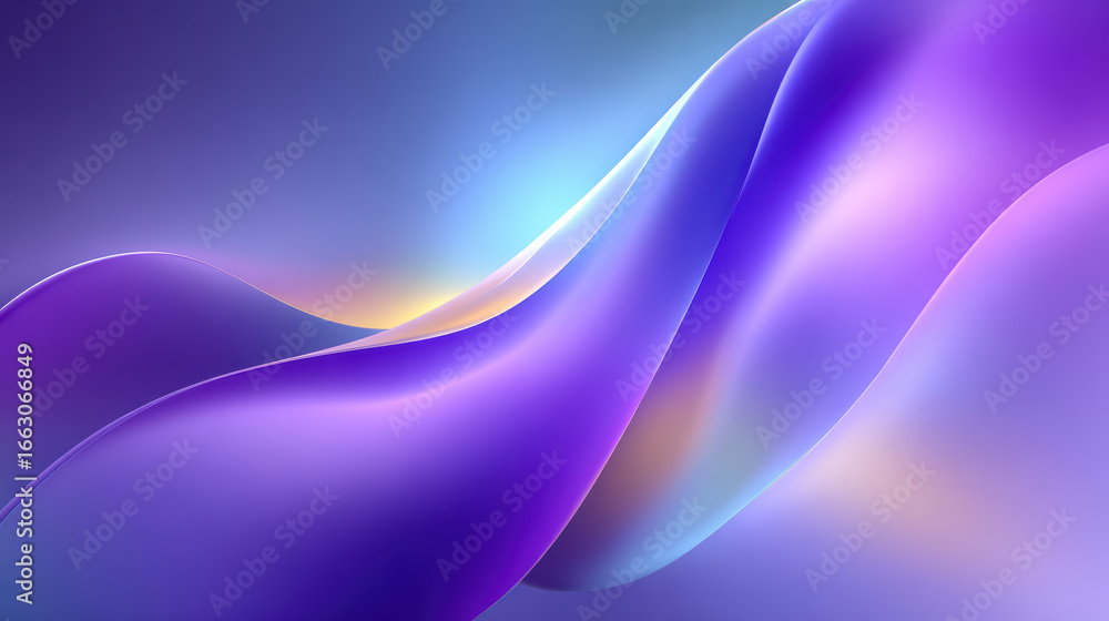 Poster abstract purple waves background with light and shadow, modern design element, smooth flowing shapes