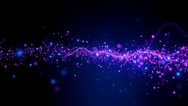 Abstract glowing particles in a dark space, representing futuristic data and technology concepts.
