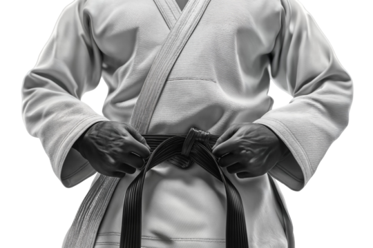 Martial arts training focus on strength and skill development through disciplined practice routine on transparent background