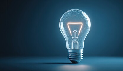 Glowing lightbulb on dark blue background (3)
