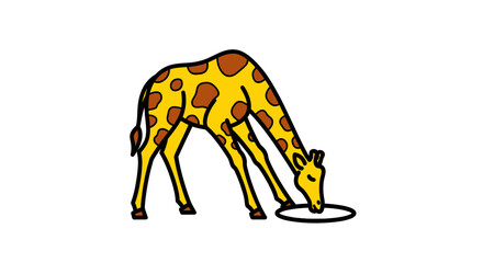 Obraz premium Minimalist Vector SVG Illustration of Giraffe with Spot Pattern in Flat Design Style for Digital Media