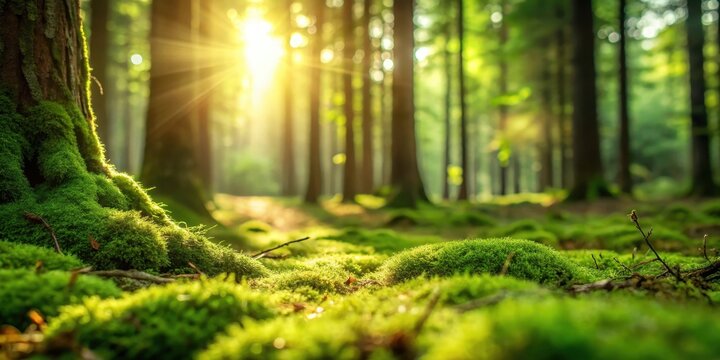 Forest Floor with Moss and Dappled Light - Powered by Adobe