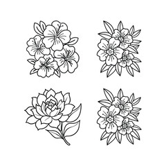 Creative Flower Silhouette Vector Artwork for Print
