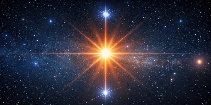 Deep space photography of the Arcturus star in Bo?tes constellation at night sky